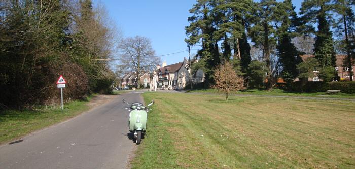 The Italian look of the Neco Abruzzi scooter and the village of Staplefield could almost be mistaken for 1960!